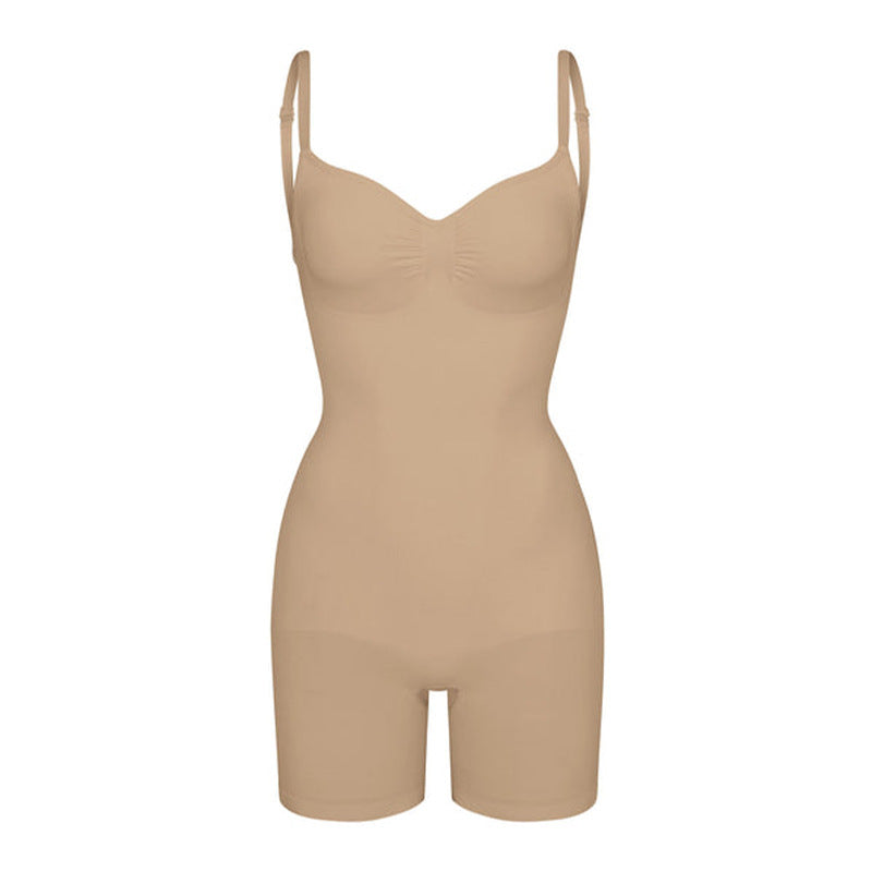 Beige shapewear bodysuit on a white background. Body Sculpt Shapewear Bodysuit