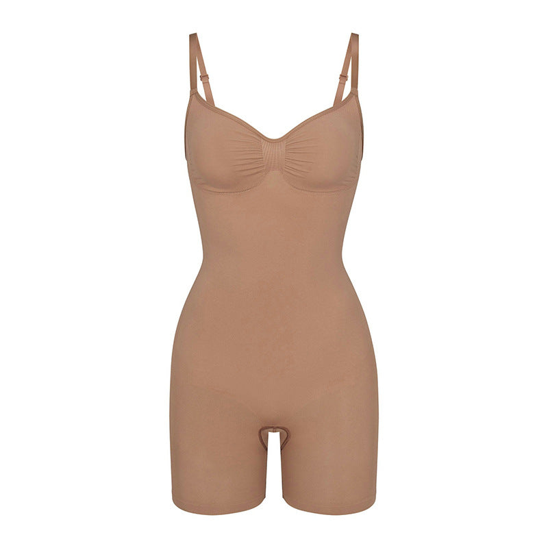 Beige shapewear bodysuit on a white background. Body Sculpt Shapewear Bodysuit