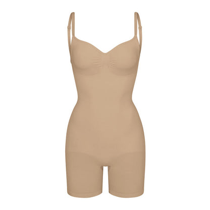 Beige shapewear bodysuit on a white background. Body Sculpt Shapewear Bodysuit