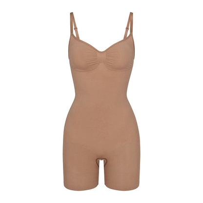 Beige shapewear bodysuit on a white background. Body Sculpt Shapewear Bodysuit